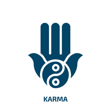 karma icon from religion collection. Filled karma, zen, buddhism glyph icons isolated on white background. Black vector karma sign, symbol for web design and mobile apps