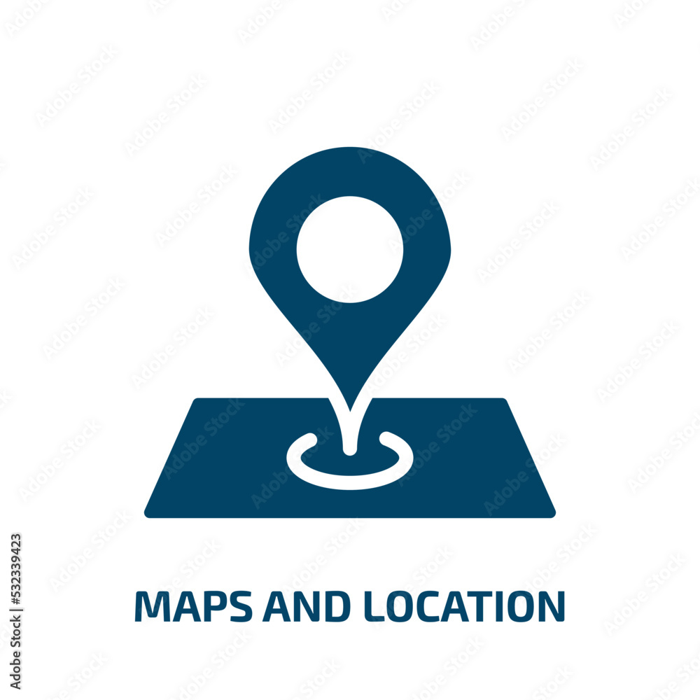 Aufkleber maps and location icon from signs collection. filled maps and location, navigation, pin glyph icons 