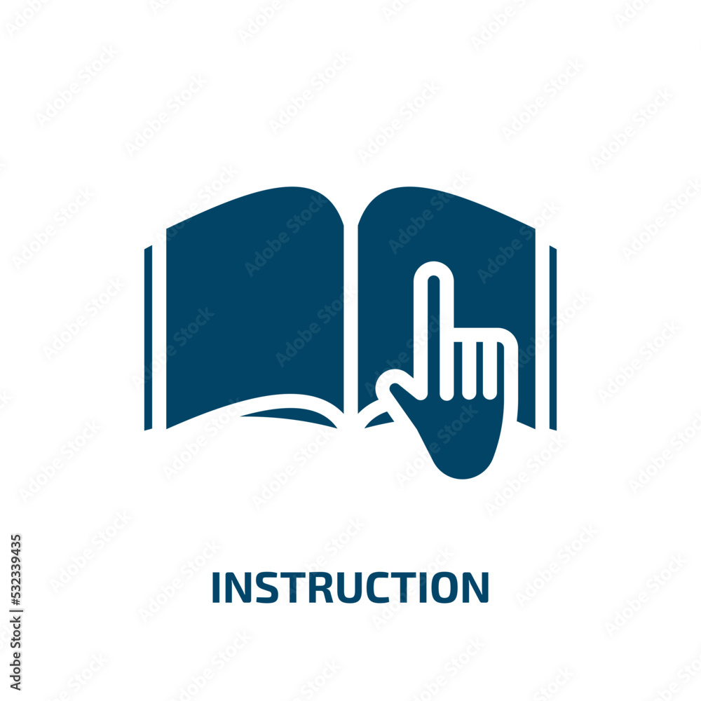 Poster instruction icon from signs collection. filled instruction, help, business glyph icons isolated on w