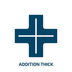 Obraz premium addition thick icon from signs collection. Filled addition thick, virtual, thick glyph icons isolated on white background. Black vector addition thick sign, symbol for web design and mobile apps