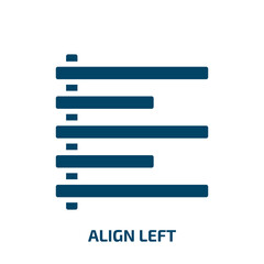 align left icon from signs collection. Filled align left, left, align glyph icons isolated on white background. Black vector align left sign, symbol for web design and mobile apps