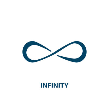 infinity icon from signs collection. Filled infinity, circle, infinite glyph icons isolated on white background. Black vector infinity sign, symbol for web design and mobile apps