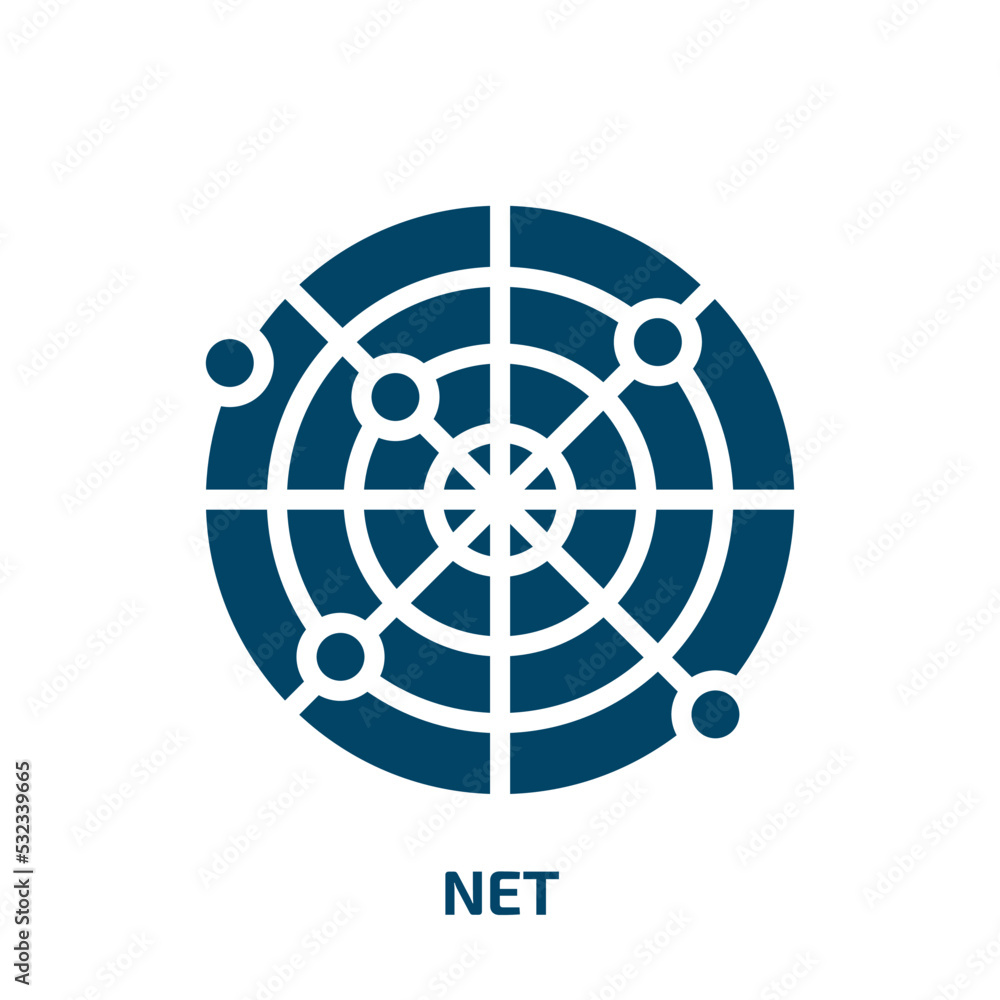 Poster net icon from social media marketing collection. filled net, internet, globe glyph icons isolated on
