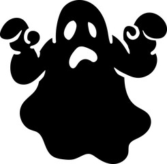 Silhouette of Halloween Ghost  Vector illustration