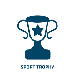 sport trophy icon from sports collection. Filled sport trophy, competition, trophy glyph icons isolated on white background. Black vector sport trophy sign, symbol for web design and mobile apps