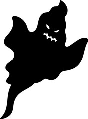 Silhouette of Halloween Ghost  Vector illustration