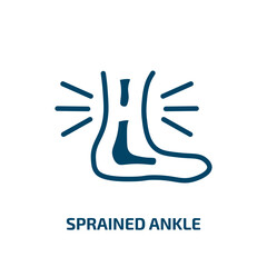 sprained ankle icon from sports collection. Filled sprained ankle, ankle, foot glyph icons isolated on white background. Black vector sprained ankle sign, symbol for web design and mobile apps