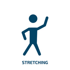 stretching icon from sports collection. Filled stretching, exercise, body glyph icons isolated on white background. Black vector stretching sign, symbol for web design and mobile apps