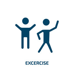 excercise icon from sports collection. Filled excercise, sport, activity glyph icons isolated on white background. Black vector excercise sign, symbol for web design and mobile apps