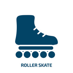 roller skate icon from sports collection. Filled roller skate, activity, skating glyph icons isolated on white background. Black vector roller skate sign, symbol for web design and mobile apps