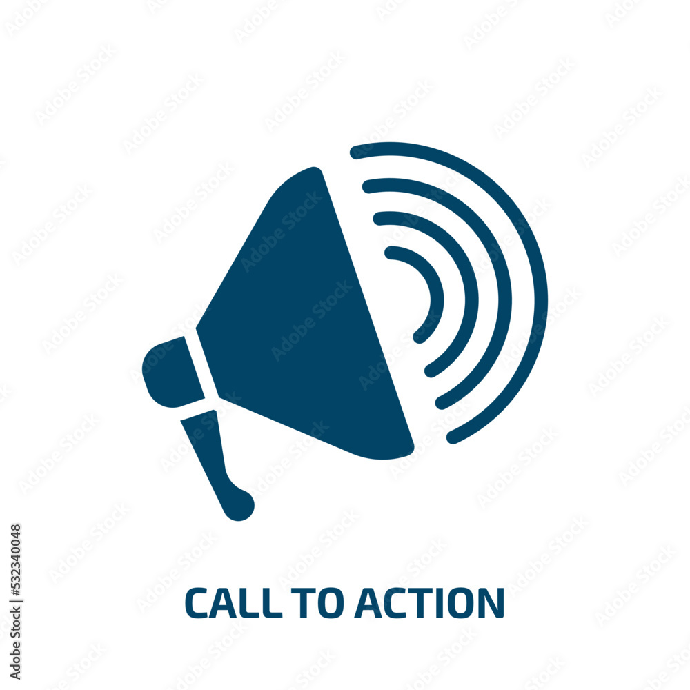 Poster call to action icon from technology collection. filled call to action, action, button glyph icons is
