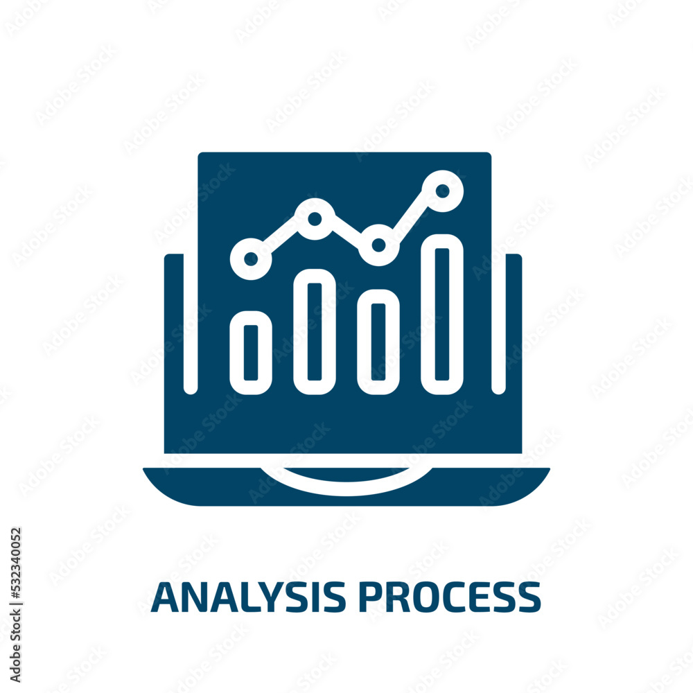 Aufkleber analysis process icon from technology collection. filled analysis process, analysis, process glyph i