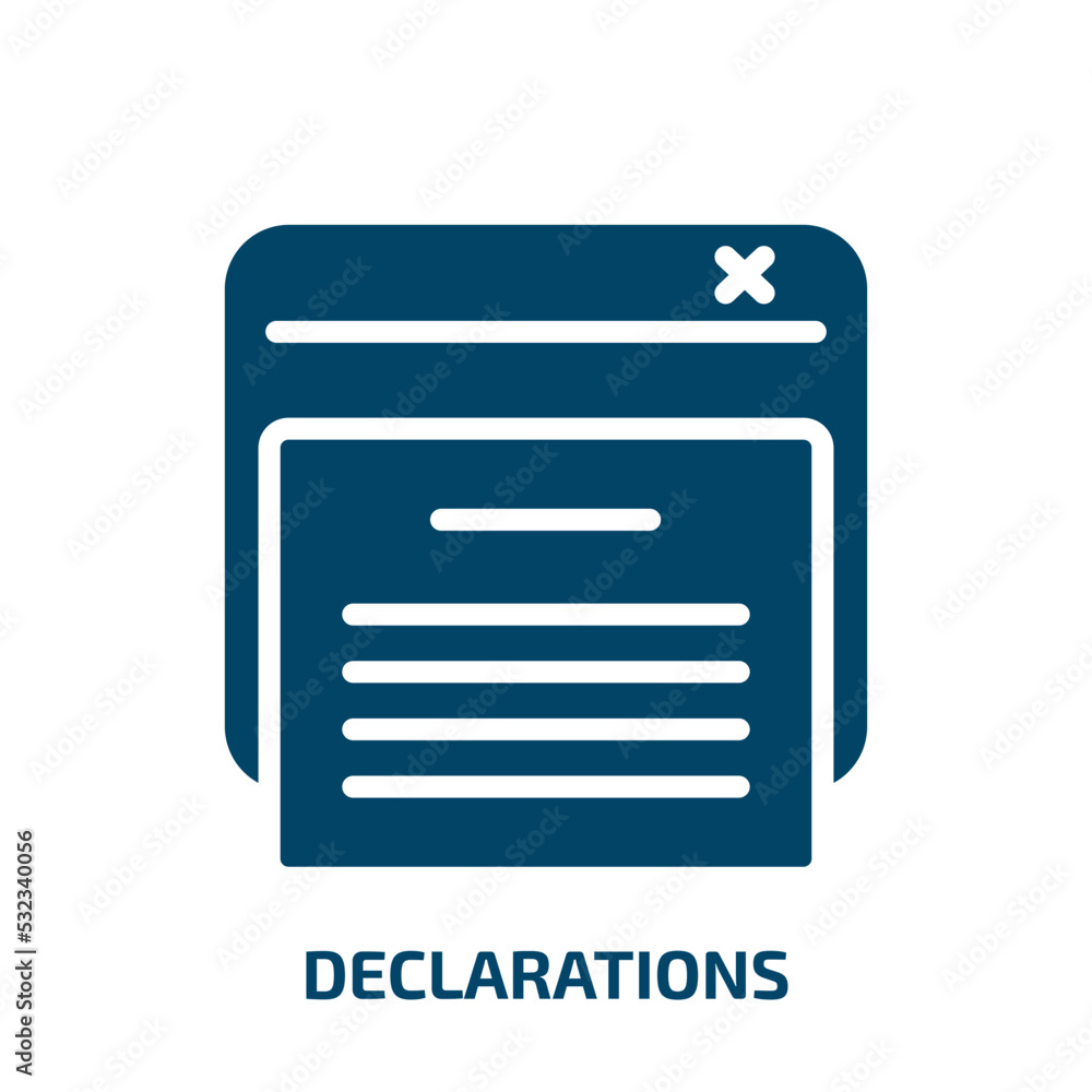 Poster declarations icon from technology collection. filled declarations, declaration, paper glyph icons is
