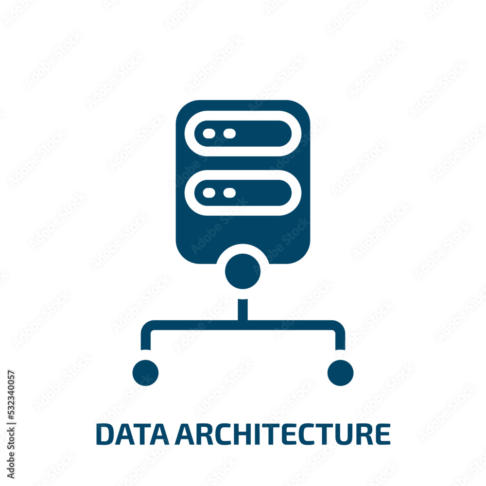 Poster data architecture icon from technology collection. filled data architecture, data, architecture glyp