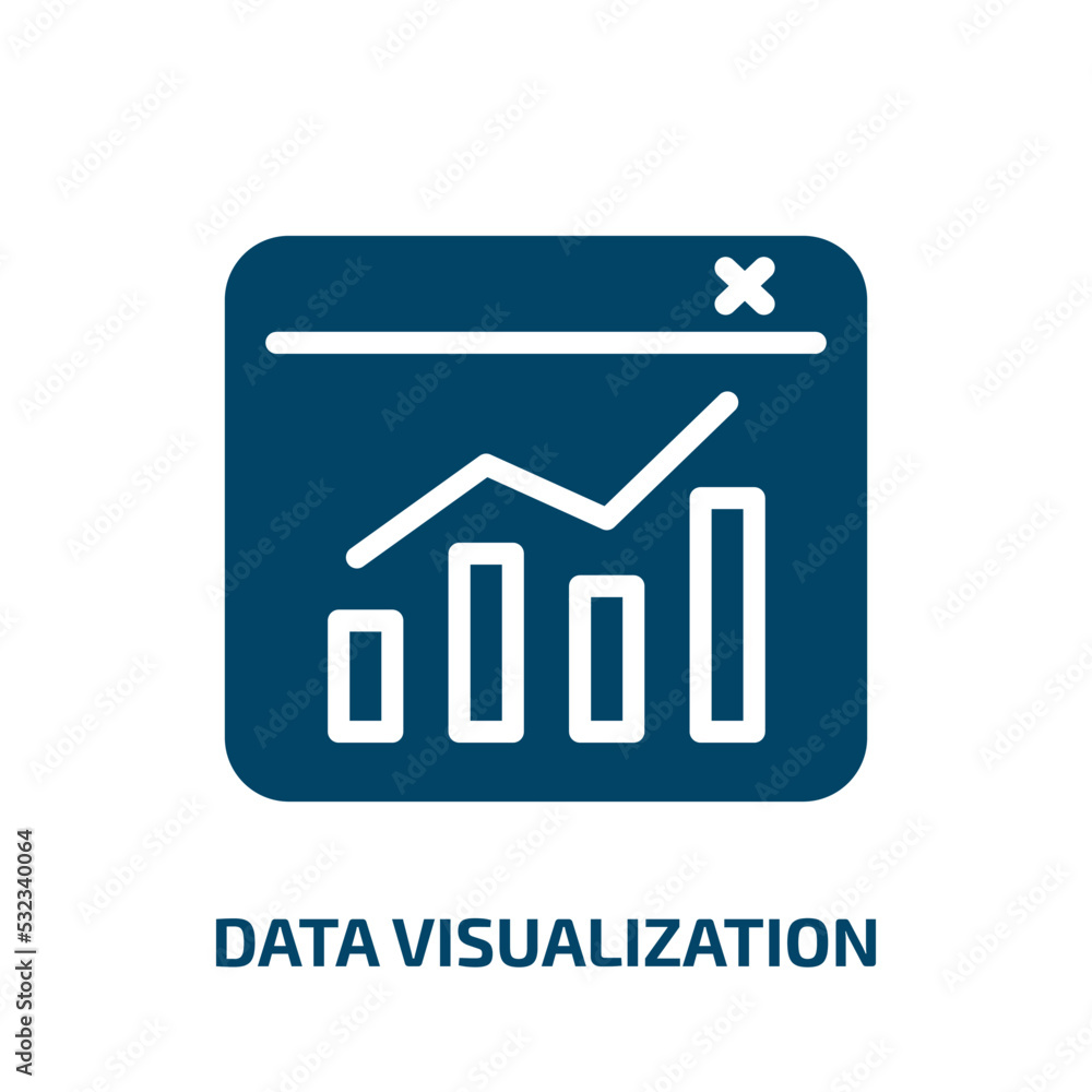 Poster data visualization icon from technology collection. filled data visualization, information, infograp