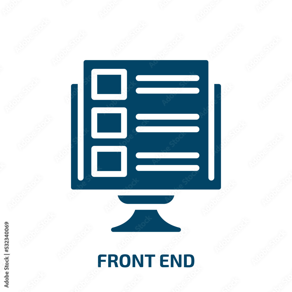 Poster front end icon from technology collection. filled front end, development, website glyph icons isolat