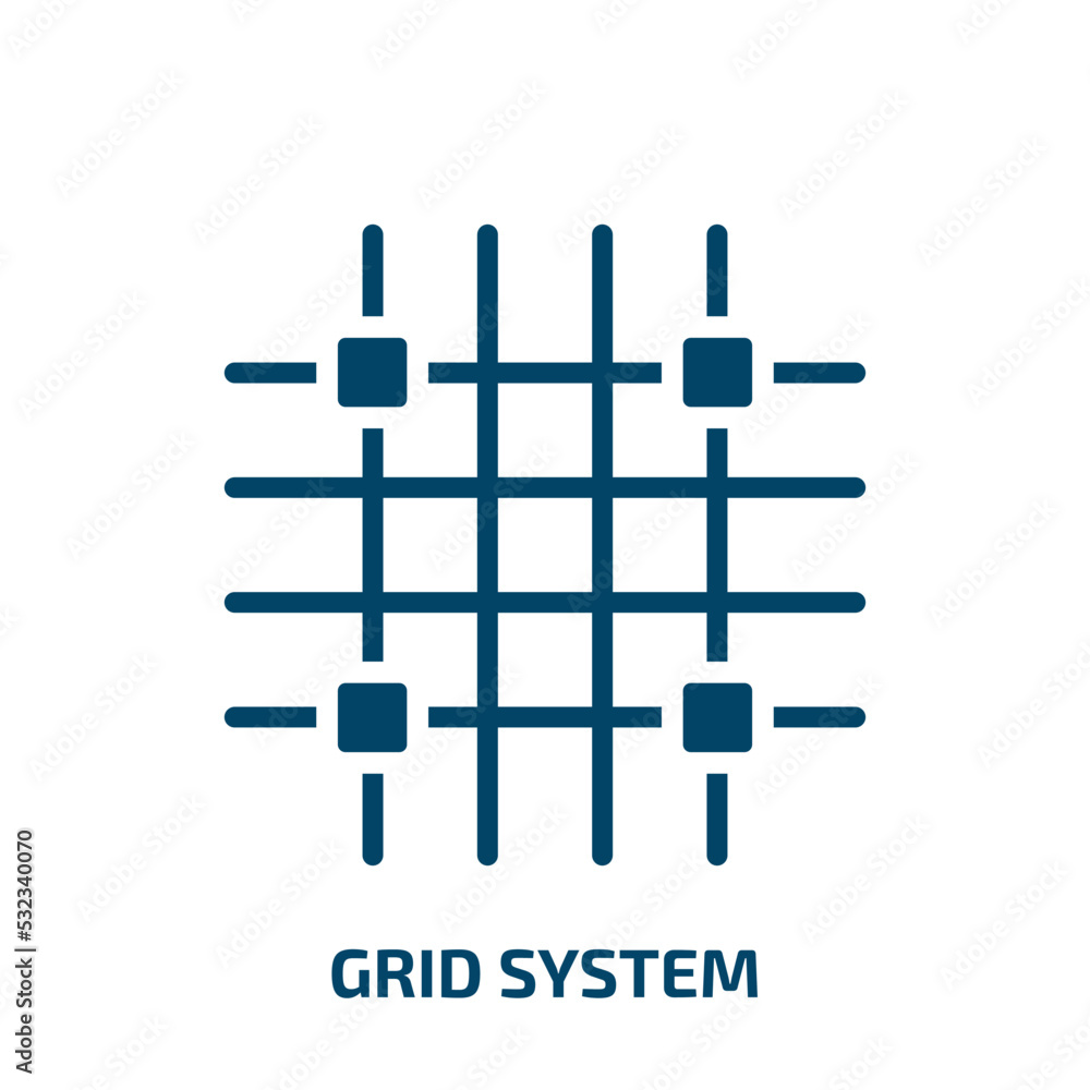 Poster grid system icon from technology collection. filled grid system, technology, grid glyph icons isolat