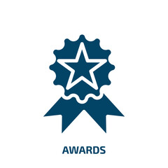 awards icon from sports collection. Filled awards, award, medal glyph icons isolated on white background. Black vector awards sign, symbol for web design and mobile apps