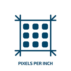 pixels per inch icon from technology collection. Filled pixels per inch, resolution, per glyph icons isolated on white background. Black vector pixels per inch sign, symbol for web design and mobile