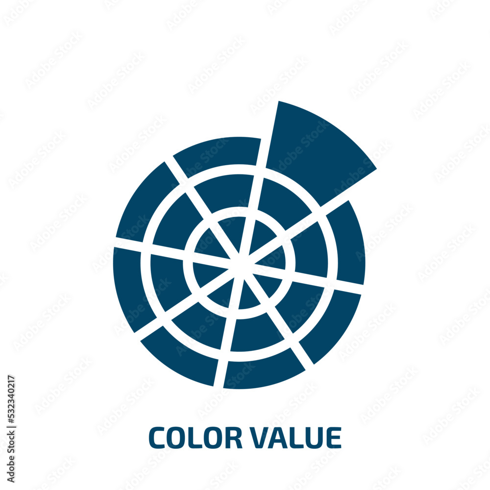 Poster color value icon from technology collection. filled color value, value, business glyph icons isolate