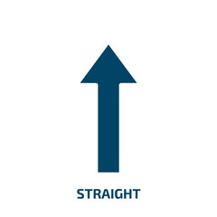 straight icon from traffic signs collection. Filled straight, collection, male glyph icons isolated on white background. Black vector straight sign, symbol for web design and mobile apps
