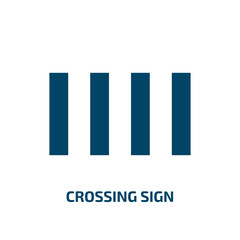 crossing sign icon from traffic signs collection. Filled crossing sign, cross, medical glyph icons isolated on white background. Black vector crossing sign sign, symbol for web design and mobile apps