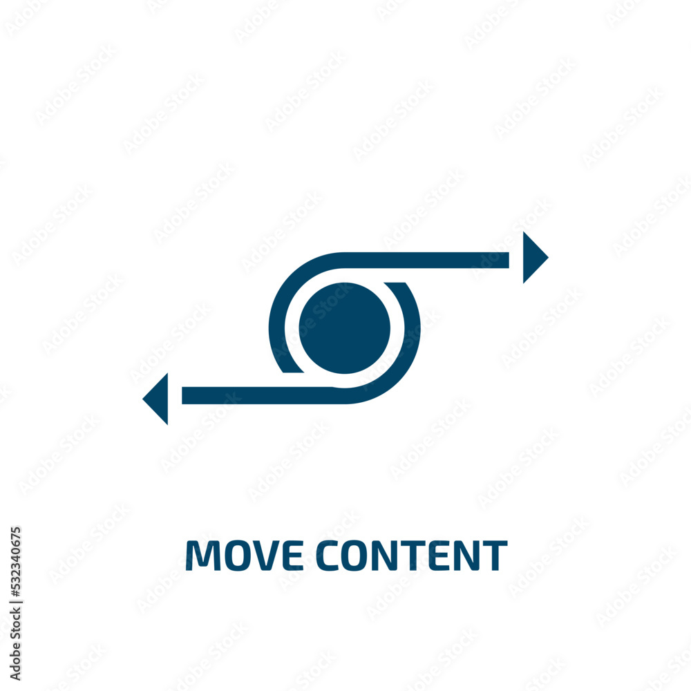 Poster move content icon from user interface collection. filled move content, content, move glyph icons iso
