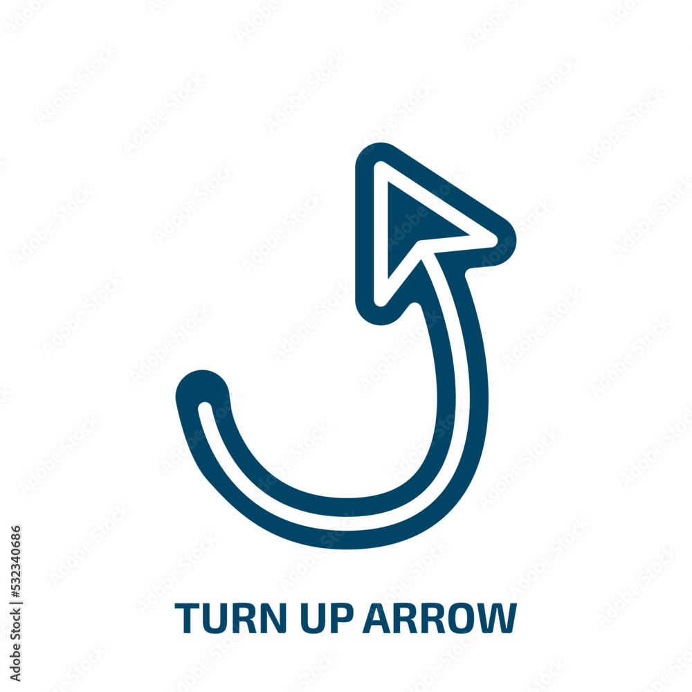 Poster turn up arrow icon from user interface collection. filled turn up arrow, arrow, up glyph icons isola