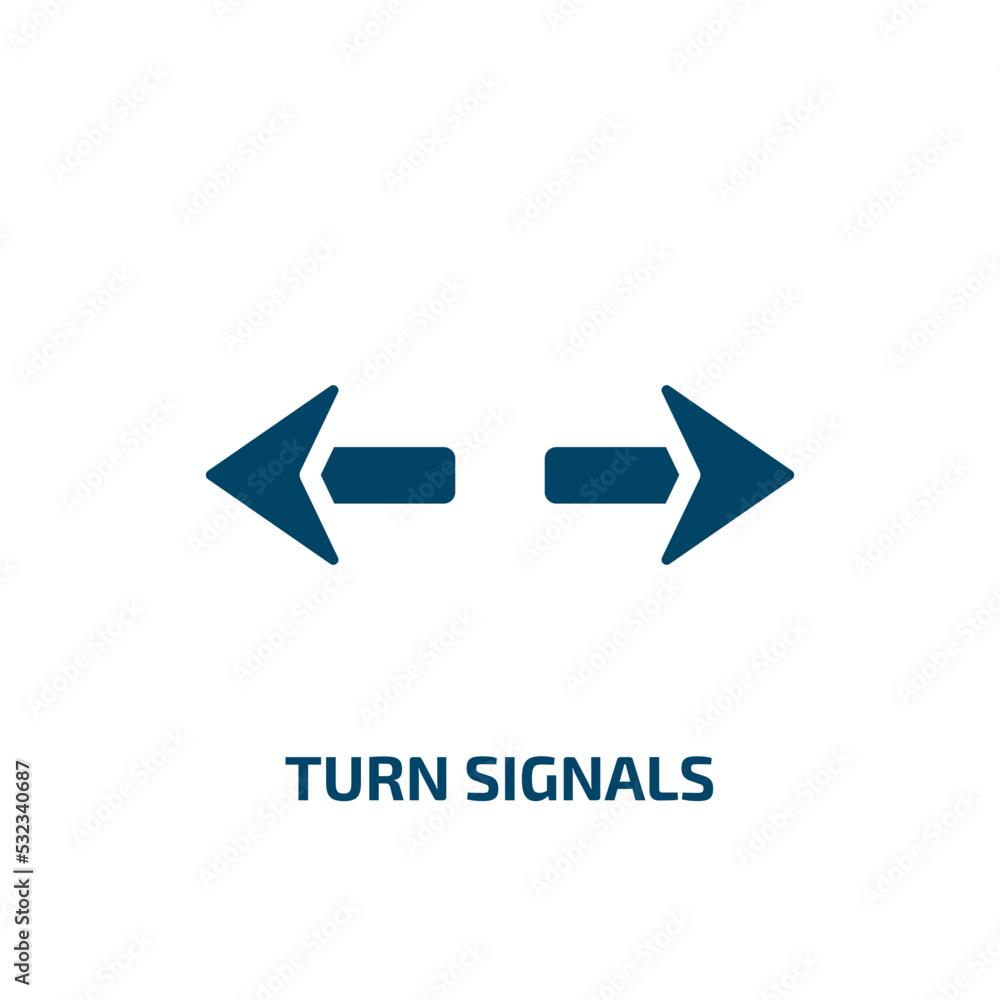 Poster turn signals icon from user interface collection. filled turn signals, signal, light glyph icons iso