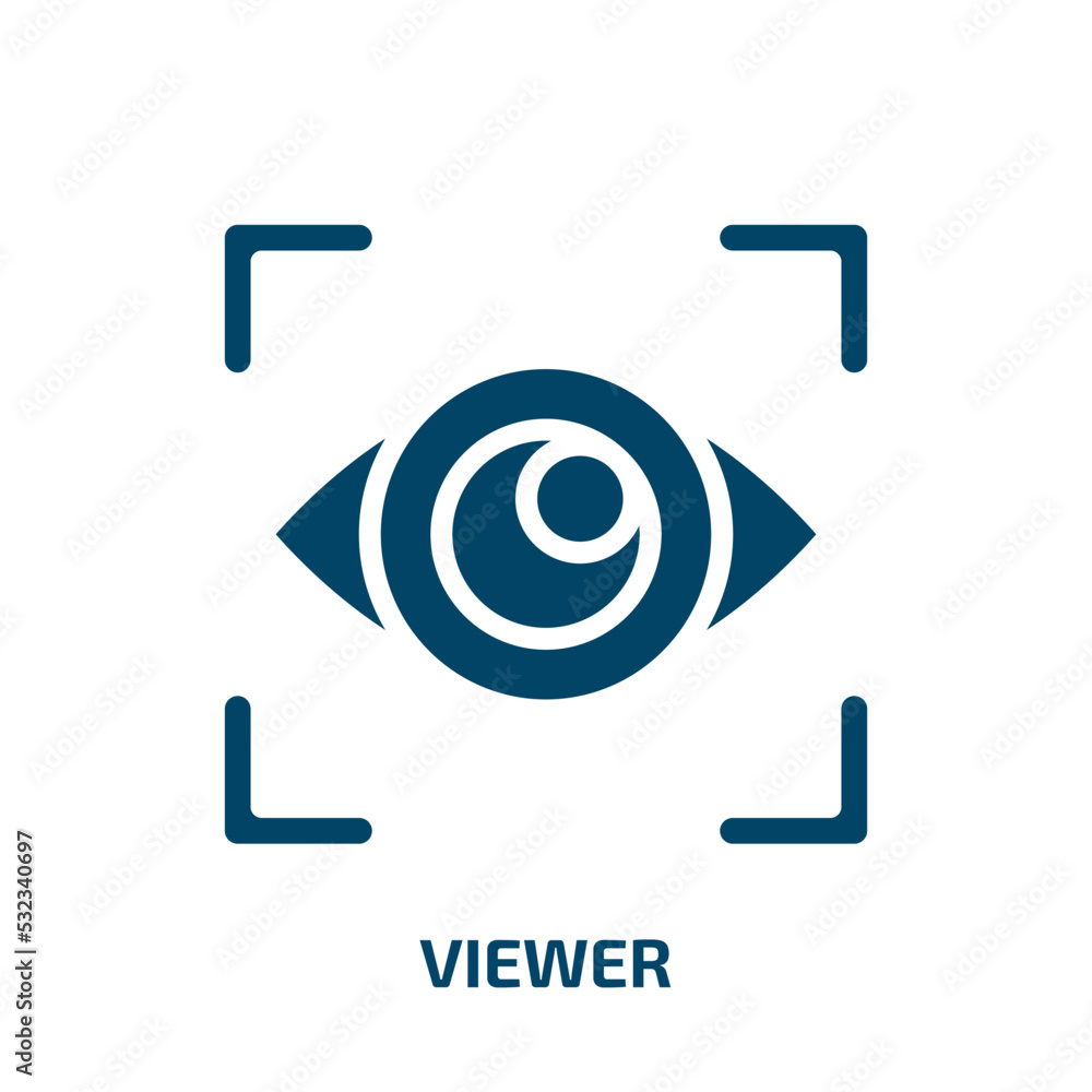 Poster viewer icon from user interface collection. filled viewer, button, movie glyph icons isolated on whi