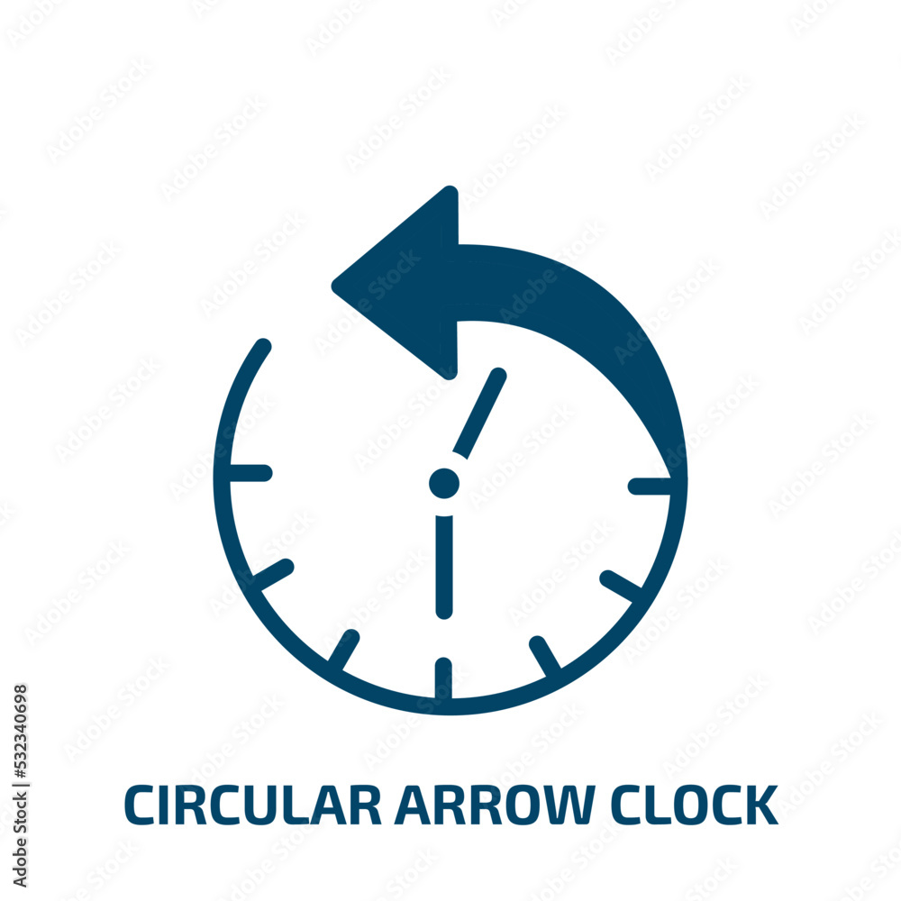Poster circular arrow clock icon from user interface collection. filled circular arrow clock, clock, time g