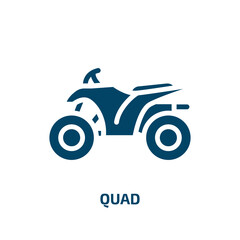 quad icon from transportation collection. Filled quad, vehicle, flight glyph icons isolated on white background. Black vector quad sign, symbol for web design and mobile apps © Farahim