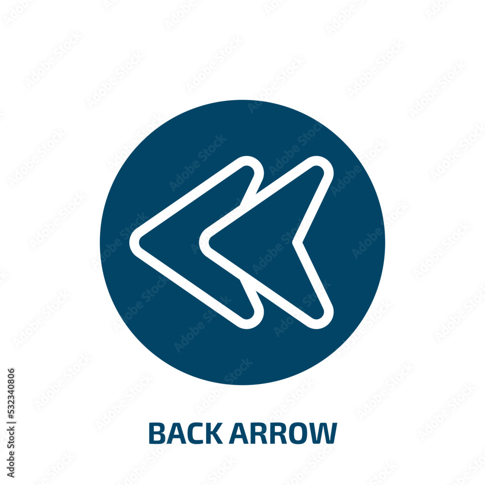 Poster back arrow icon from user interface collection. filled back arrow, arrow, download glyph icons isola