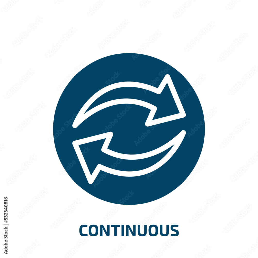 Poster continuous icon from user interface collection. filled continuous, business, arrow glyph icons isola