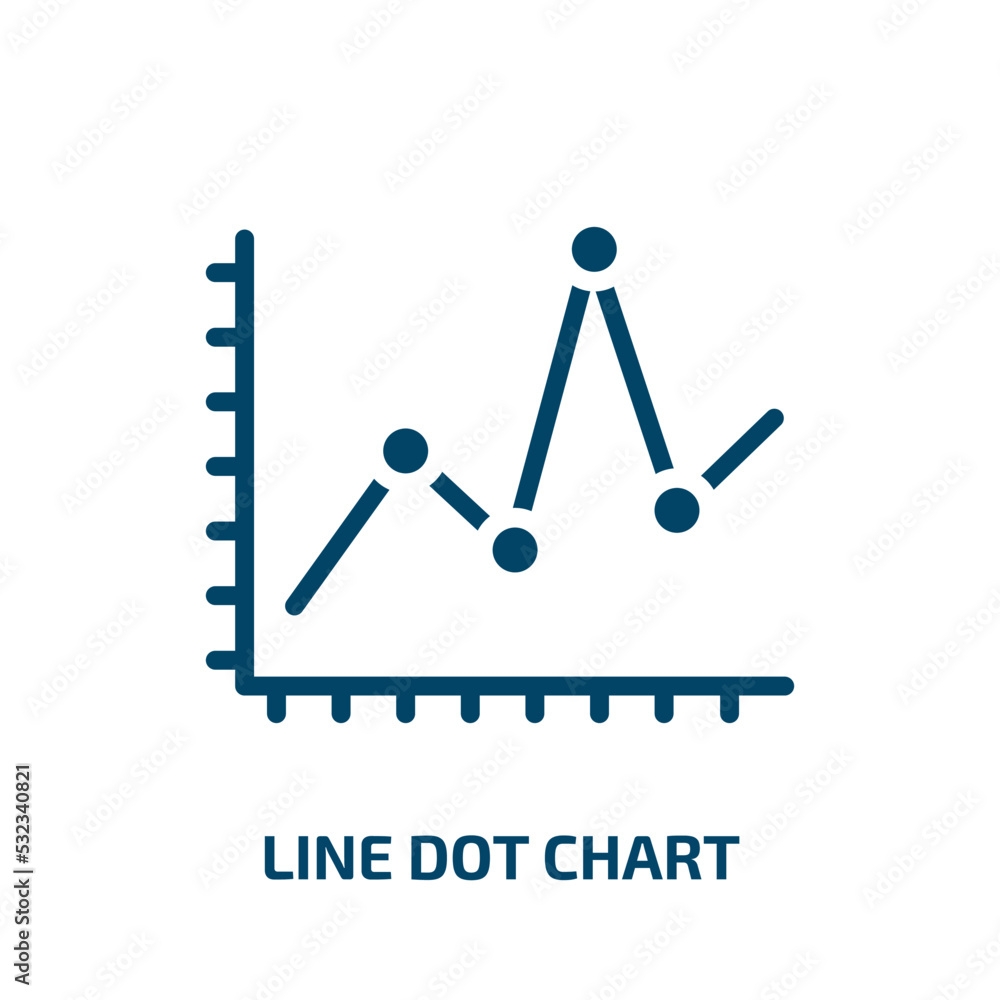 Poster line dot chart icon from user interface collection. filled line dot chart, presentation, dot glyph i