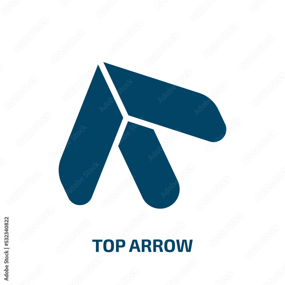 Poster top arrow icon from user interface collection. filled top arrow, top, arrow glyph icons isolated on 