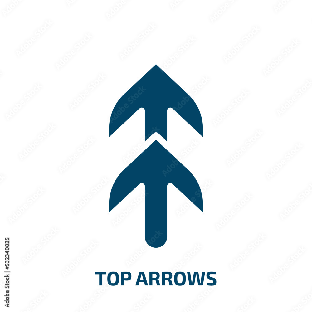 Poster top arrows icon from user interface collection. filled top arrows, top, arrow glyph icons isolated o