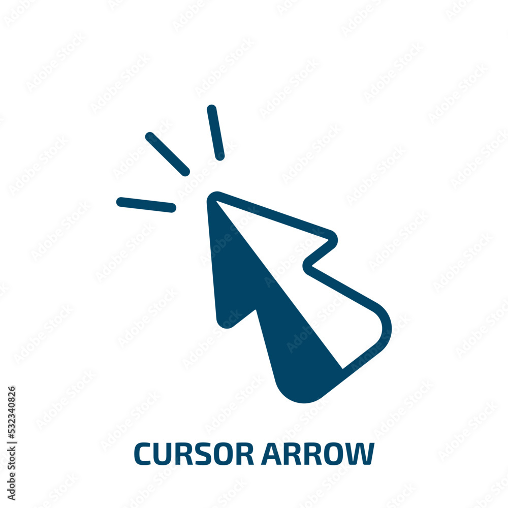Poster cursor arrow icon from user interface collection. filled cursor arrow, arrow, collection glyph icons