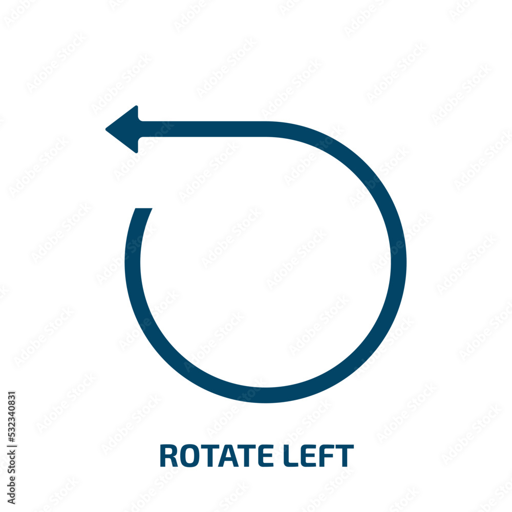 Poster rotate left icon from user interface collection. filled rotate left, rotate, arrow glyph icons isola