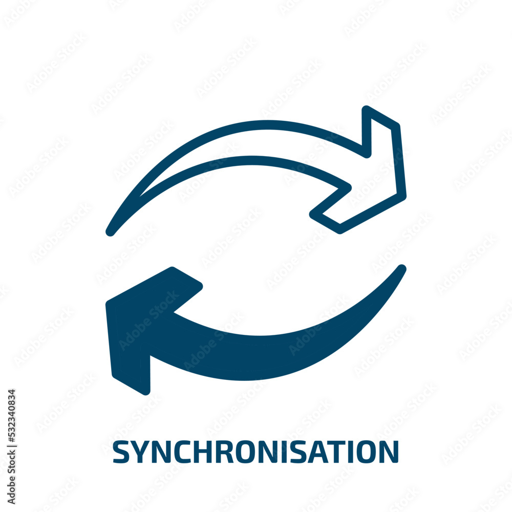 Poster synchronisation icon from user interface collection. Filled synchronisation, internet, office glyph icons isolated on white background. Black vector synchronisation sign, symbol for web design and