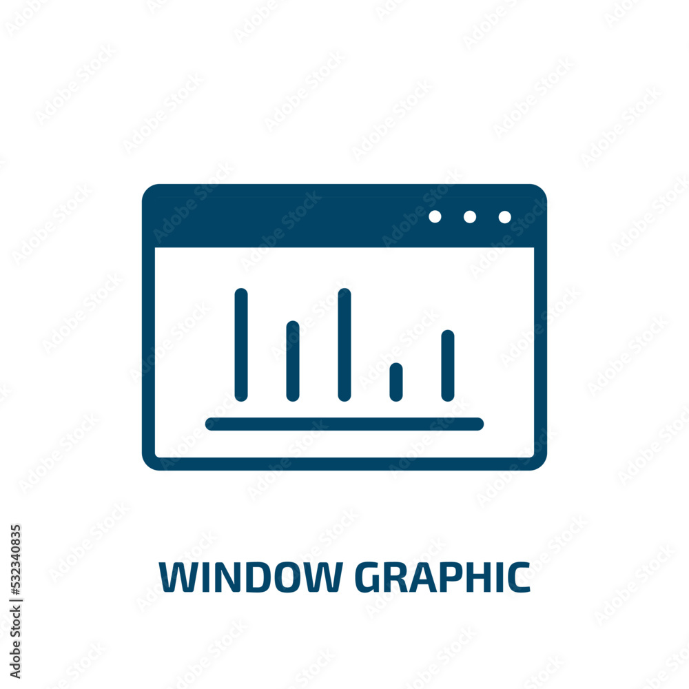 Aufkleber window graphic icon from user interface collection. filled window graphic, window, simple glyph icon