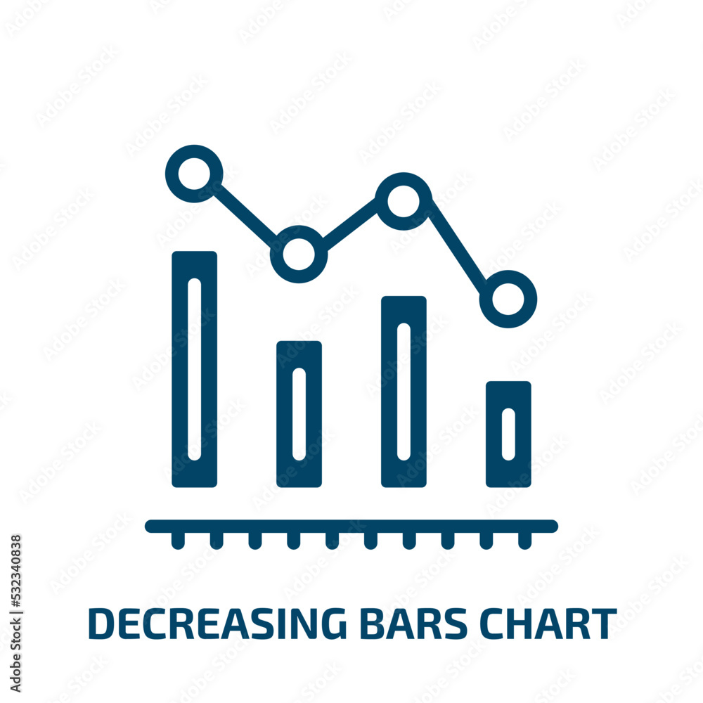 Poster decreasing bars chart icon from user interface collection. filled decreasing bars chart, data, decre
