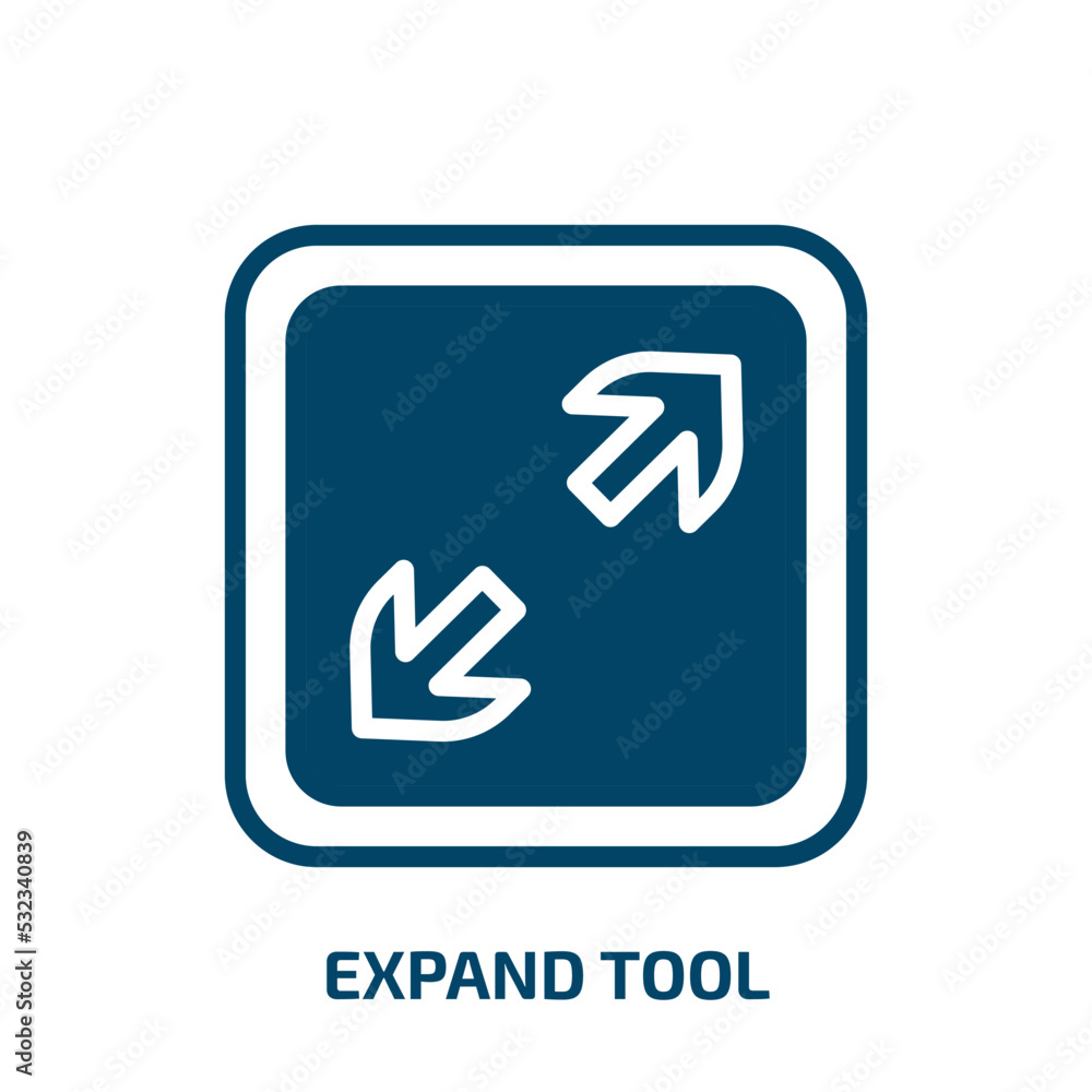 Poster expand tool icon from user interface collection. filled expand tool, tool, expand glyph icons isolat