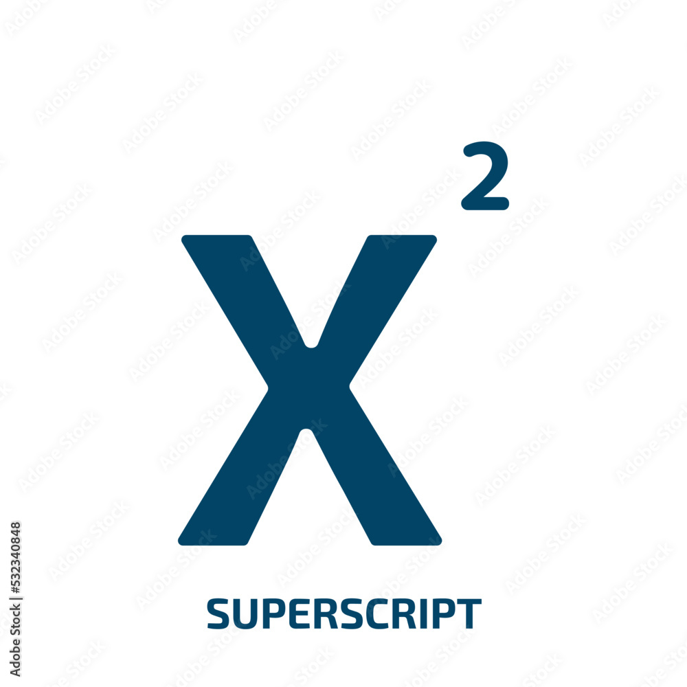 Poster superscript icon from user interface collection. filled superscript, text, superscription glyph icon