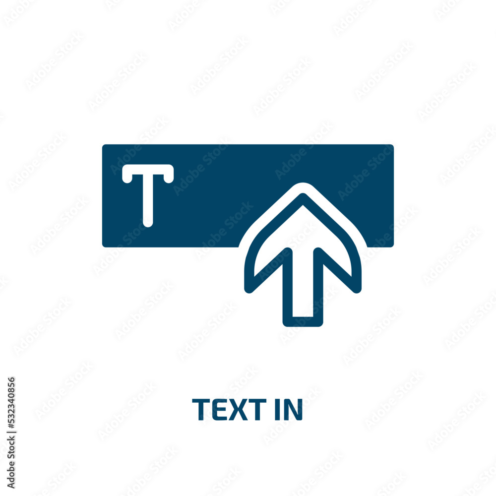 Poster text in icon from user interface collection. filled text in, text, internet glyph icons isolated on 