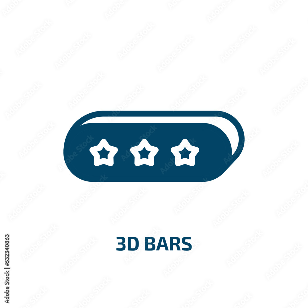 Poster 3d bars icon from user interface collection. filled 3d bars, bar, template glyph icons isolated on w