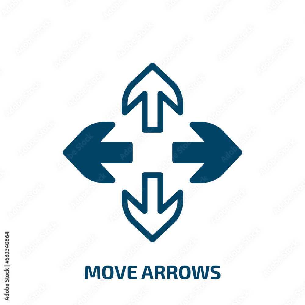 Poster move arrows icon from user interface collection. filled move arrows, arrow, move glyph icons isolate