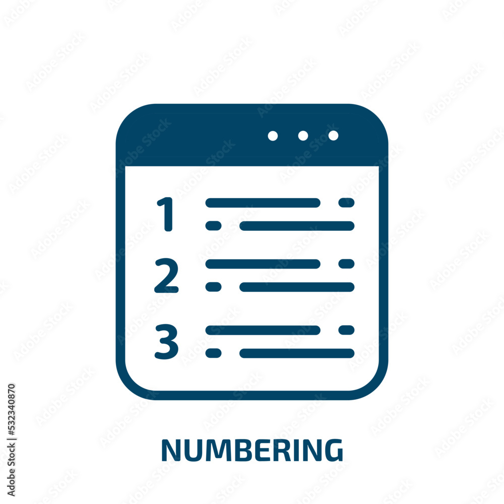 Aufkleber numbering icon from user interface collection. filled numbering, number, collection glyph icons isol