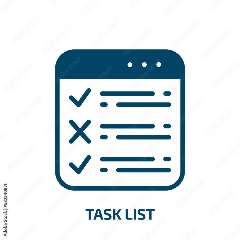 Poster task list icon from user interface collection. filled task list, list, task glyph icons isolated on 
