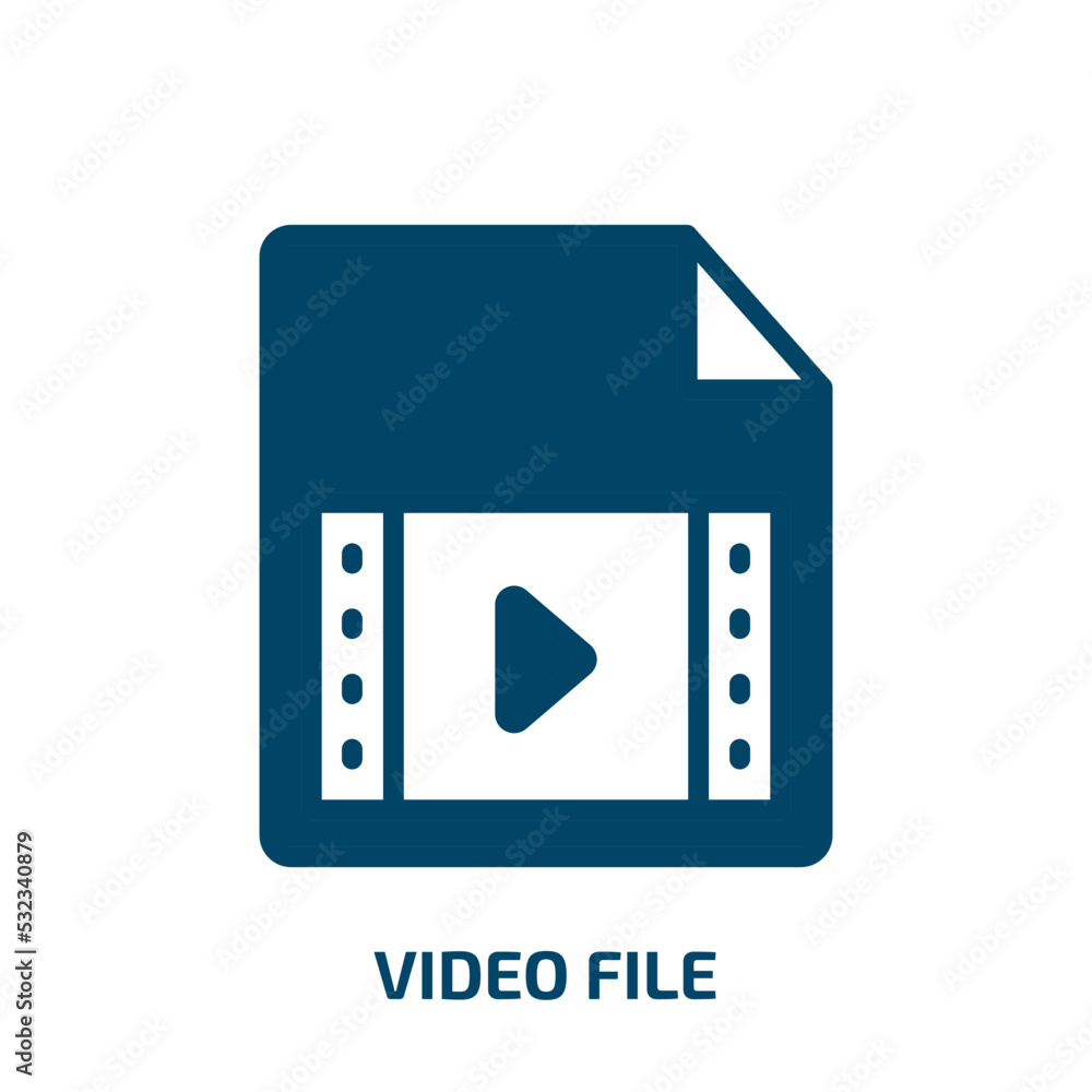 Poster video file icon from user interface collection. filled video file, document, video glyph icons isola
